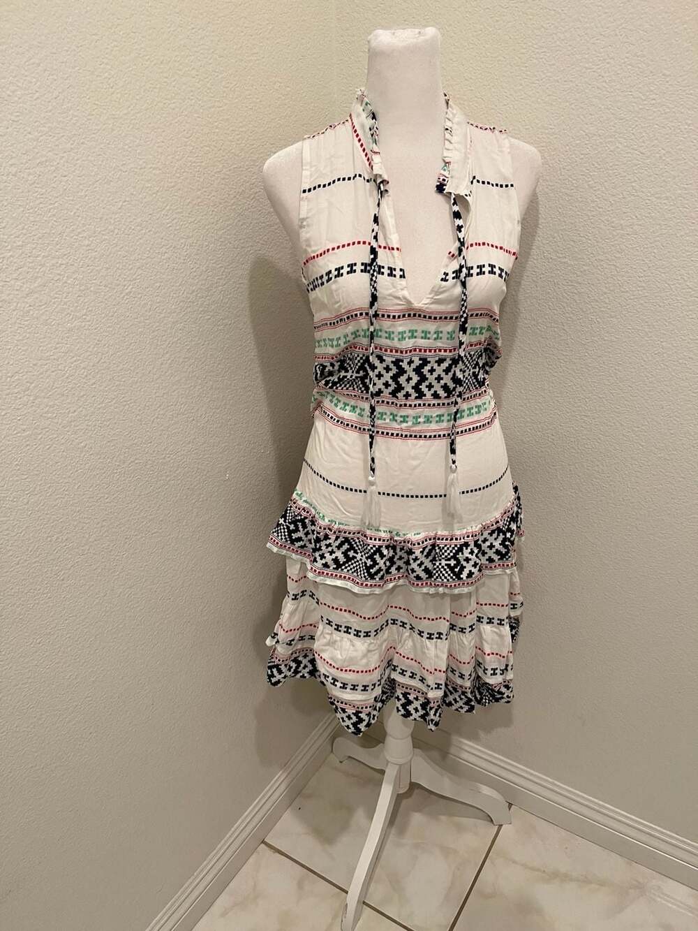 Raga Sleeveless Embroidered Tiered Mini Dress